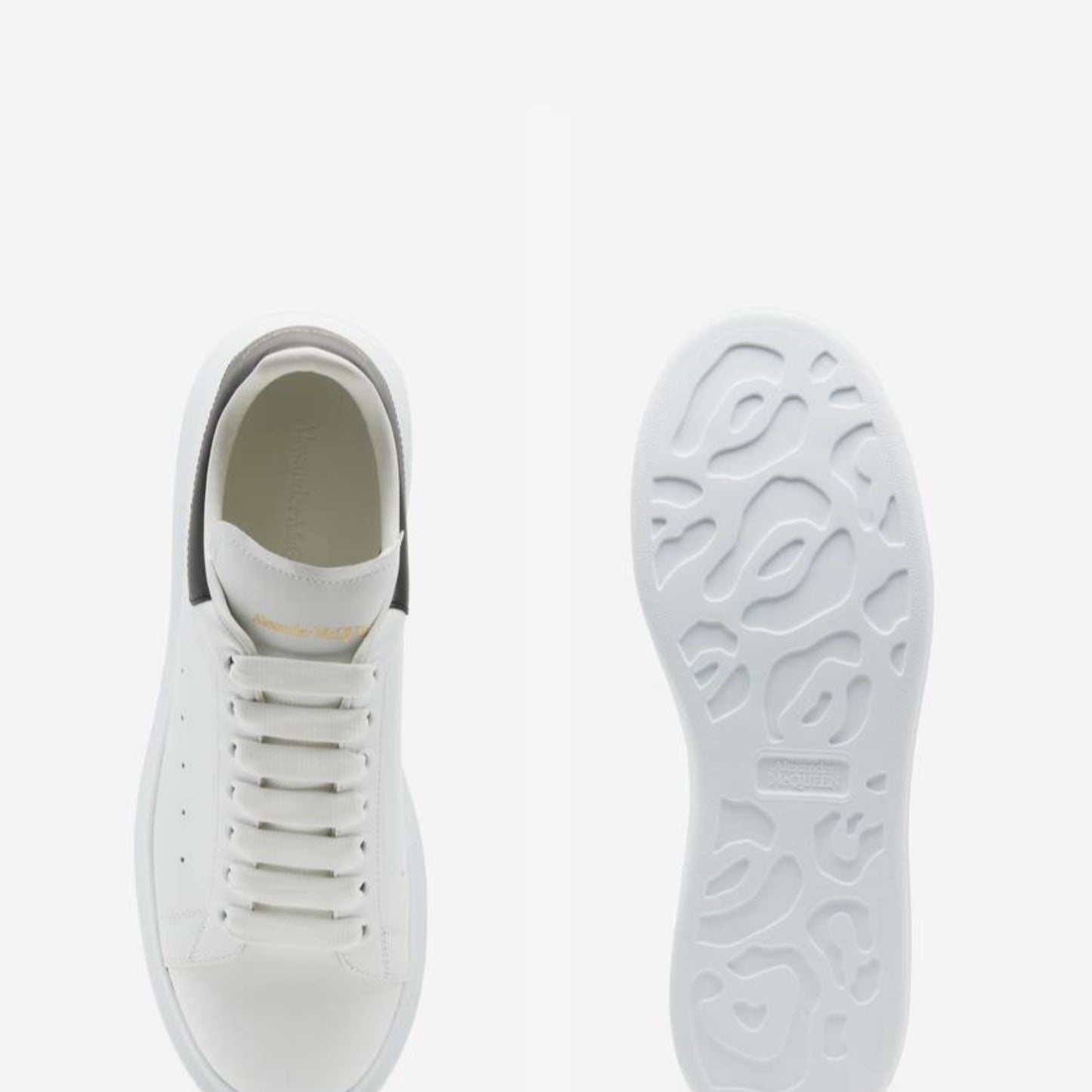 MCCQUEEN BLACK & WHITE LEATHER OVERSIZED SNEAKERSS