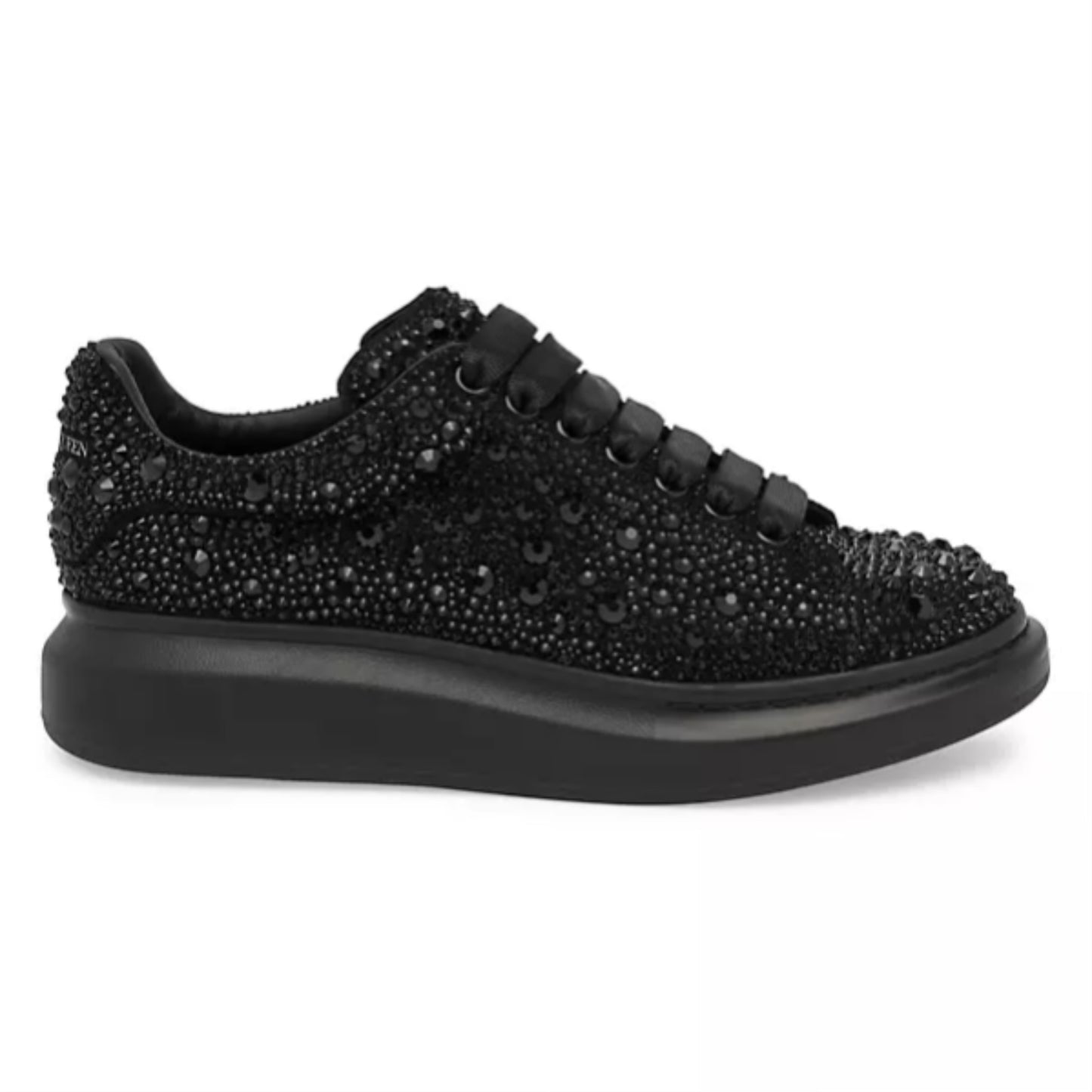 MCCQUEEN RHINESTONE SNEAKERS BLACK LACES