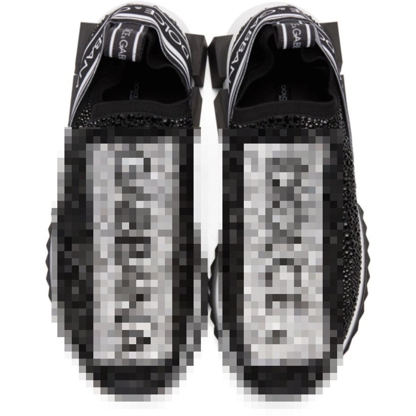 DG BLACK RHINESTONE SLIP ON