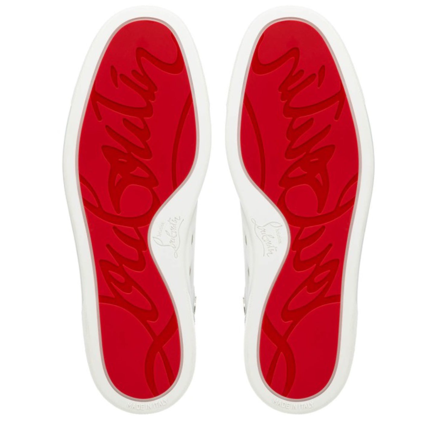 CL WHITE RED BOTTOM HIGH TOP SNEAKERS