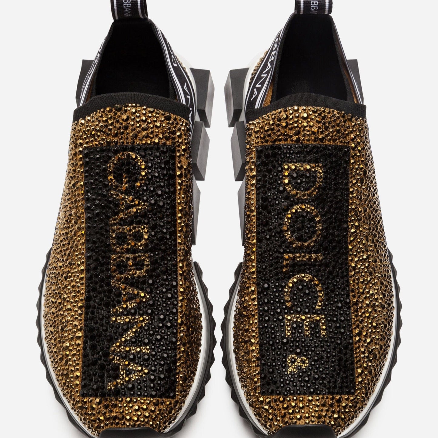 DG GOLD RHINESTONE SLIP ON