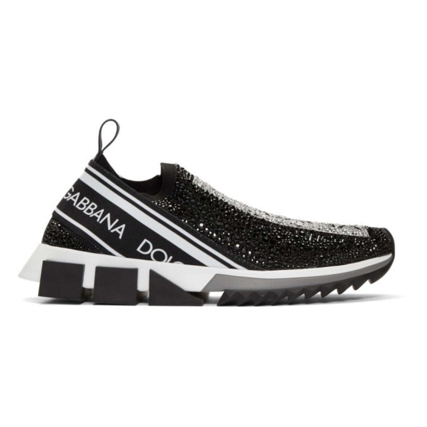 DG BLACK RHINESTONE SLIP ON