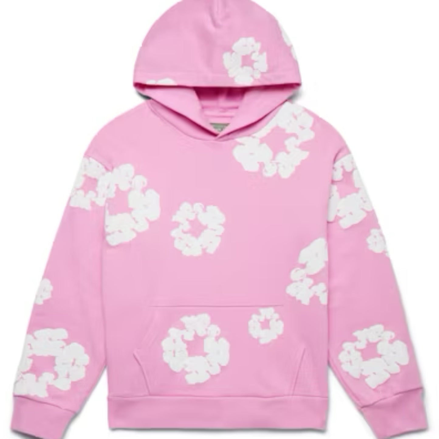 DENlM HOODIE PINK & WHITE MONOCHROME