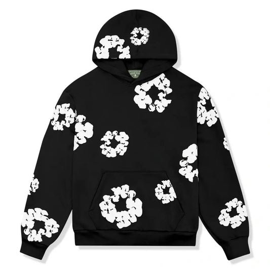 DENlM HOODIE BLACK & WHITE