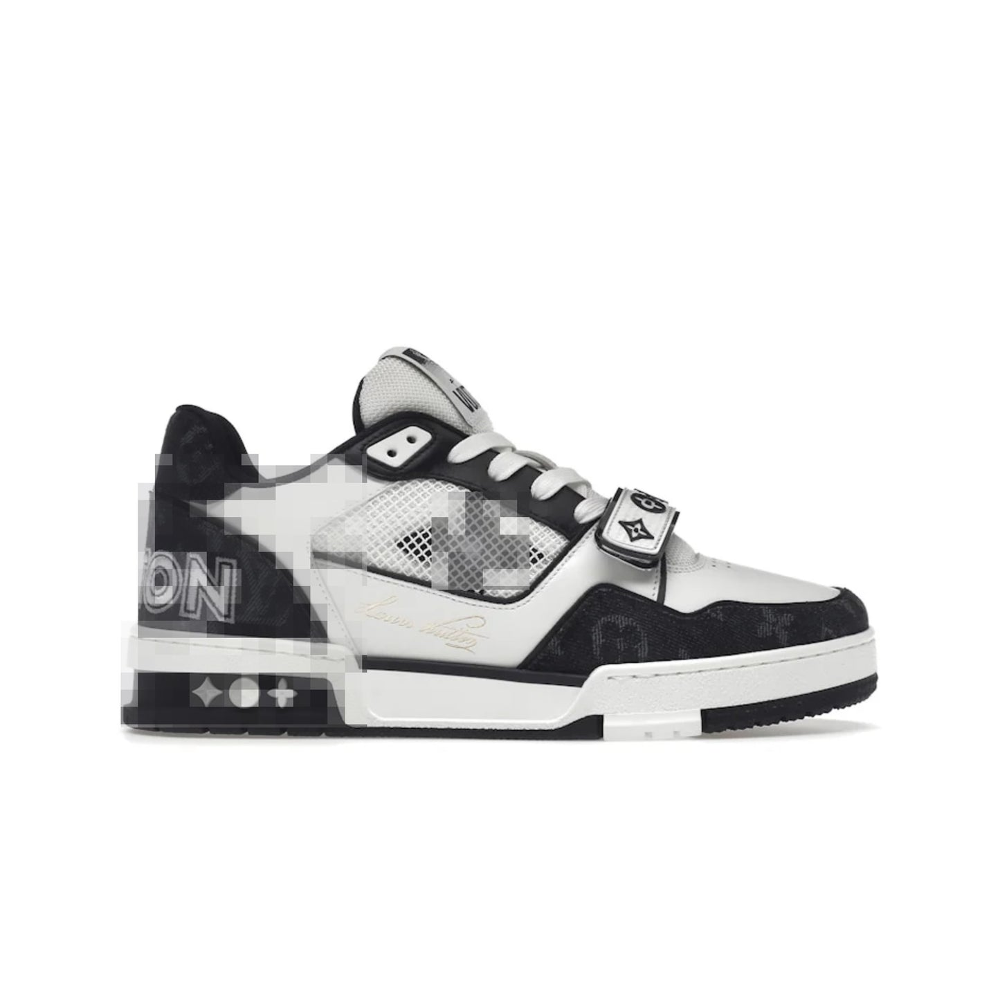 LV black and white Velcro sneakers