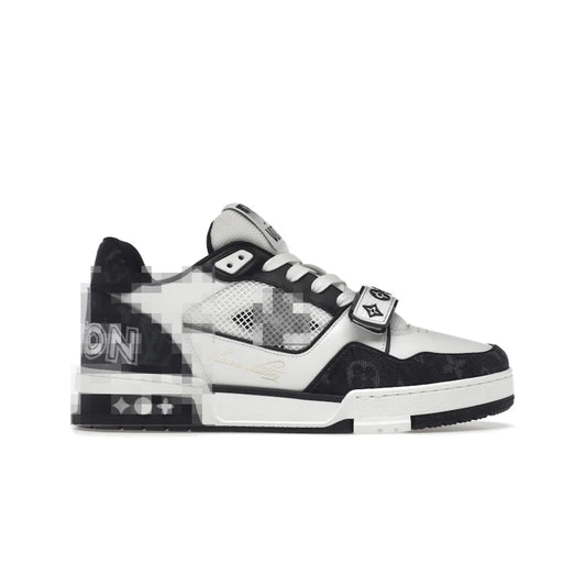 LV black and white Velcro sneakers
