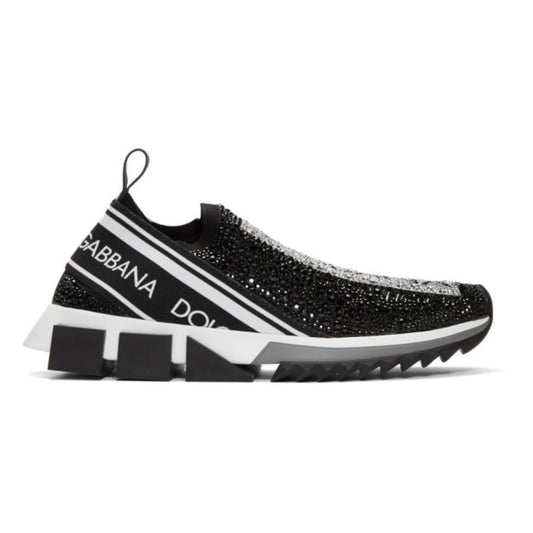 DG BLACK RHINESTONE SLIP ON