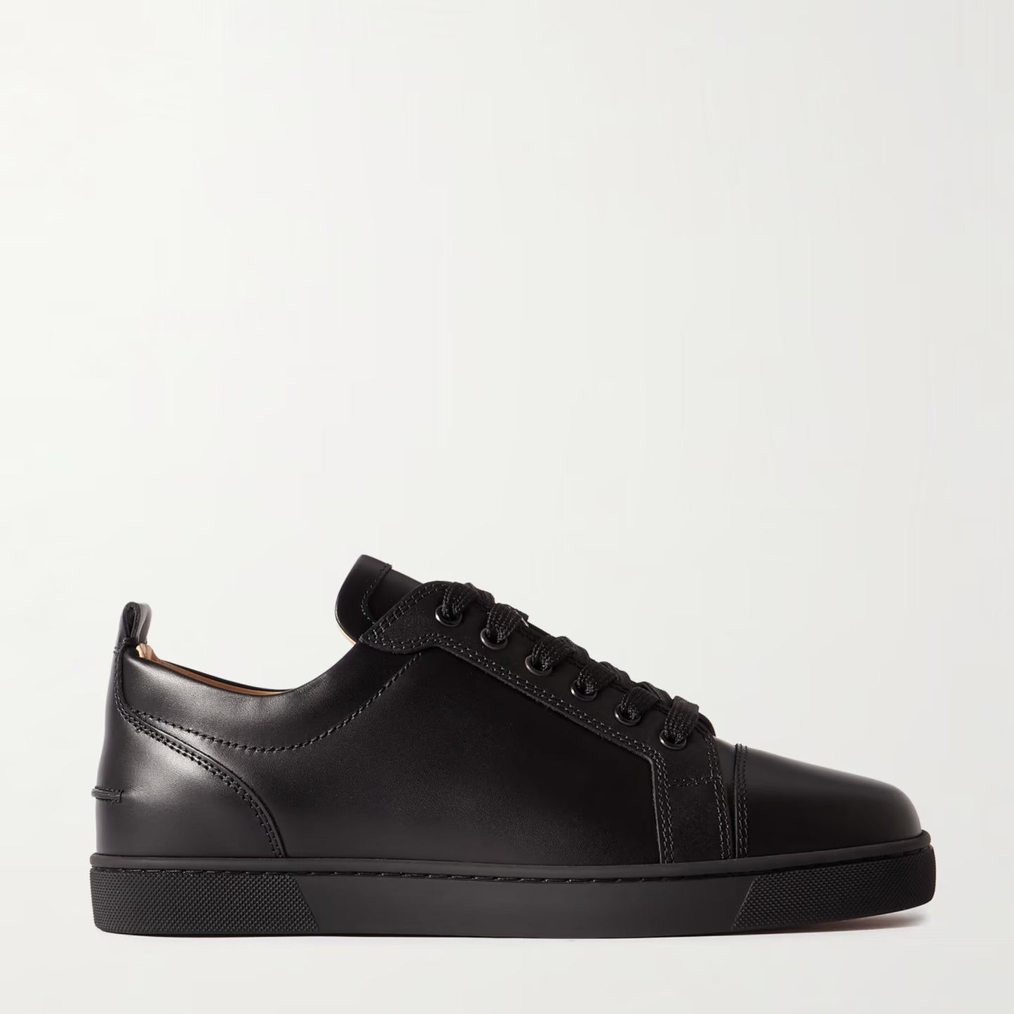 CL RED BOTTOM BLACK LEATHER SNEAKERS