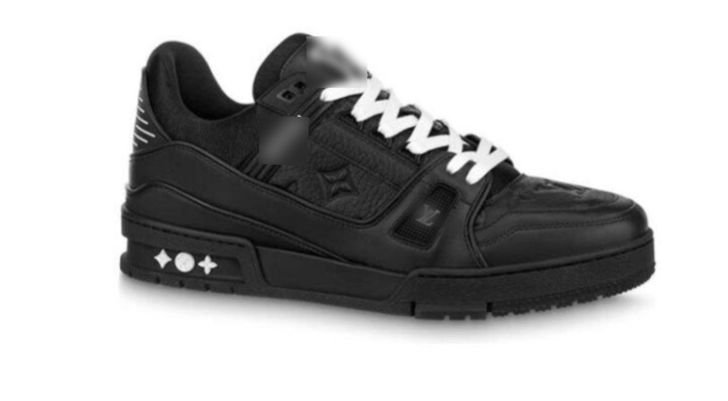 L0UIS VUITT0N TRIPLE BLACKK TRAINER SNEAKERR